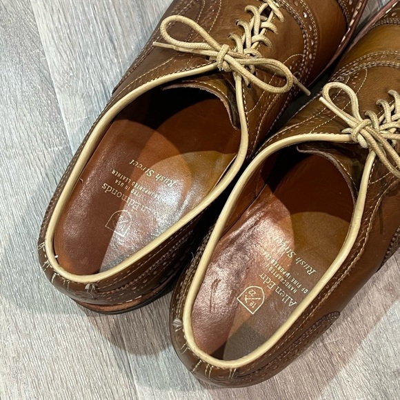 Allen Edmonds 11.5 Rush Street Antique Brown Brogue Wingtip Vibram Sole Oxford - Picture 10 of 13